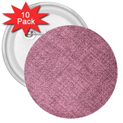 Pink Fabric Texture, Knitted Pink Texture, 3  Buttons (10 Pack)  by kyorashop23