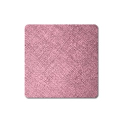 Pink Fabric Texture, Knitted Pink Texture, Square Magnet by kyorashop23