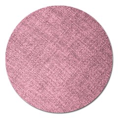 Pink Fabric Texture, Knitted Pink Texture, Magnet 5  (round) by kyorashop23