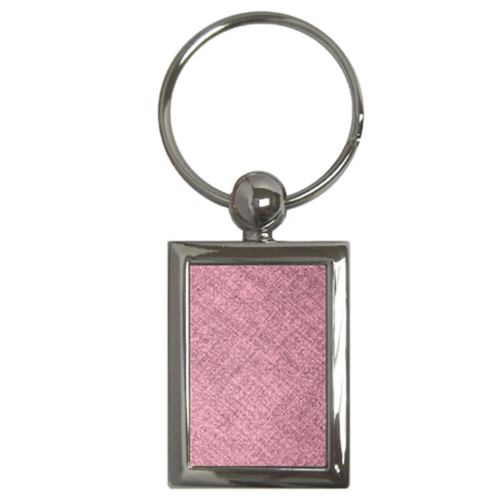 Pink Fabric Texture, Knitted Pink Texture, Key Chain (Rectangle)