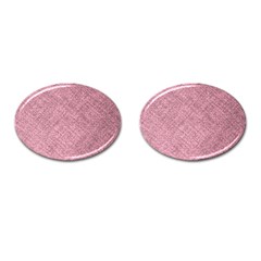 Pink Fabric Texture, Knitted Pink Texture, Cufflinks (oval) by kyorashop23