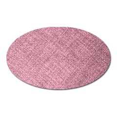 Pink Fabric Texture, Knitted Pink Texture, Oval Magnet by kyorashop23