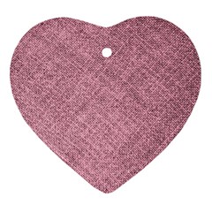 Pink Fabric Texture, Knitted Pink Texture, Heart Ornament (two Sides) by kyorashop23