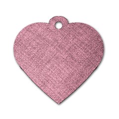 Pink Fabric Texture, Knitted Pink Texture, Dog Tag Heart (two Sides) by kyorashop23