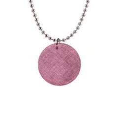 Pink Fabric Texture, Knitted Pink Texture, 1  Button Necklace by kyorashop23