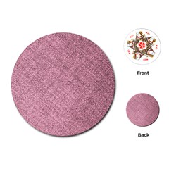 Pink Fabric Texture, Knitted Pink Texture, Playing Cards Single Design (round)