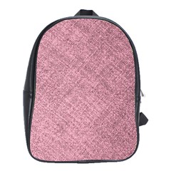 Pink Fabric Texture, Knitted Pink Texture, School Bag (large) by kyorashop23