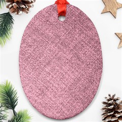 Pink Fabric Texture, Knitted Pink Texture, Oval Ornament (two Sides)