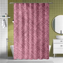 Pink Fabric Texture, Knitted Pink Texture, Shower Curtain 48  X 72  (small)  by kyorashop23