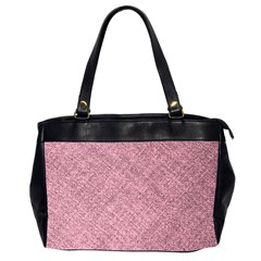 Pink Fabric Texture, Knitted Pink Texture, Oversize Office Handbag (2 Sides)