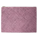 Pink Fabric Texture, Knitted Pink Texture, Cosmetic Bag (XXL) Front