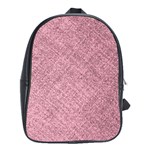 Pink Fabric Texture, Knitted Pink Texture, School Bag (XL) Front