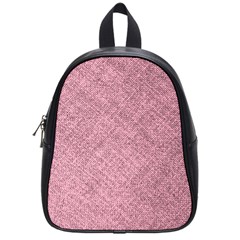 Pink Fabric Texture, Knitted Pink Texture, School Bag (small) by kyorashop23