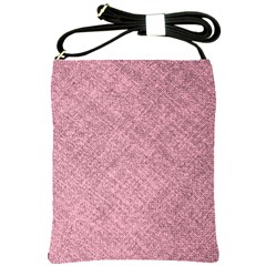 Pink Fabric Texture, Knitted Pink Texture, Shoulder Sling Bag by kyorashop23