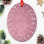 Pink Fabric Texture, Knitted Pink Texture, Oval Filigree Ornament (Two Sides) Back