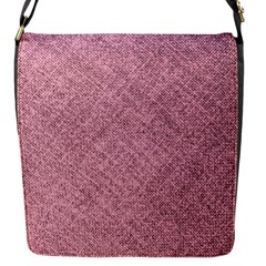 Pink Fabric Texture, Knitted Pink Texture, Flap Closure Messenger Bag (s) by kyorashop23