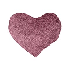 Pink Fabric Texture, Knitted Pink Texture, Standard 16  Premium Flano Heart Shape Cushions by kyorashop23