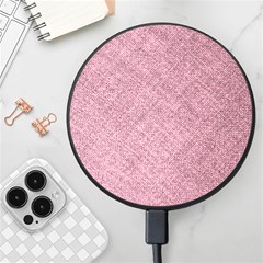 Pink Fabric Texture, Knitted Pink Texture, Wireless Fast Charger(black) by kyorashop23