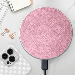 Pink Fabric Texture, Knitted Pink Texture, Wireless Fast Charger(white) by kyorashop23