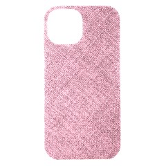 Pink Fabric Texture, Knitted Pink Texture, Iphone 15 Black Uv Print Pc Hardshell Case by kyorashop23