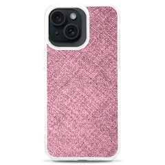 Pink Fabric Texture, Knitted Pink Texture, Iphone 15 Plus Tpu Uv Print Case by kyorashop23