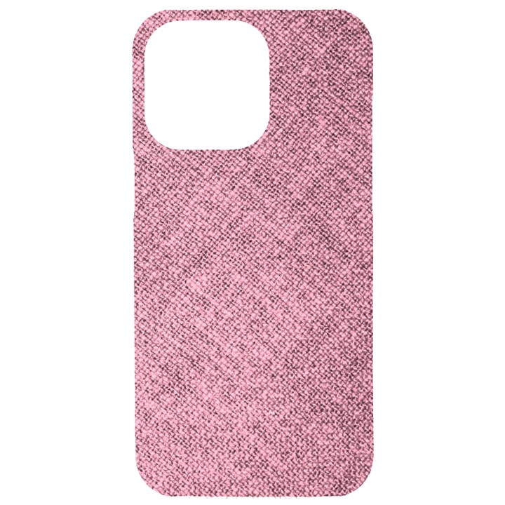 Pink Fabric Texture, Knitted Pink Texture, iPhone 15 Pro Max Black UV Print PC Hardshell Case