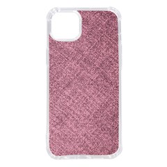 Pink Fabric Texture, Knitted Pink Texture, Iphone 14 Plus Tpu Uv Print Case