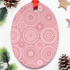 Pink Retro Texture With Circles, Retro Circles Background, Ornament (oval)