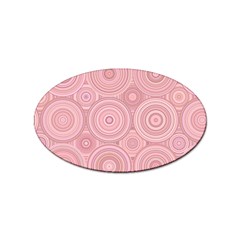 Pink Retro Texture With Circles, Retro Circles Background, Sticker Oval (10 Pack) by kyorashop23