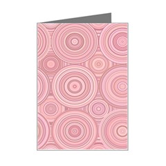 Pink Retro Texture With Circles, Retro Circles Background, Mini Greeting Card by kyorashop23