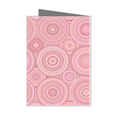 Pink Retro Texture With Circles, Retro Circles Background, Mini Greeting Cards (pkg Of 8)