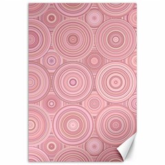 Pink Retro Texture With Circles, Retro Circles Background, Canvas 12  X 18  by kyorashop23