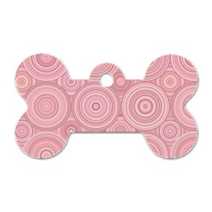 Pink Retro Texture With Circles, Retro Circles Background, Dog Tag Bone (two Sides) by kyorashop23