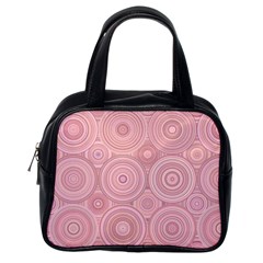 Pink Retro Texture With Circles, Retro Circles Background, Classic Handbag (one Side) by kyorashop23