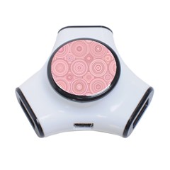 Pink Retro Texture With Circles, Retro Circles Background, 3-port Usb Hub by kyorashop23