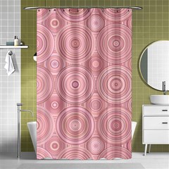 Pink Retro Texture With Circles, Retro Circles Background, Shower Curtain 48  X 72  (small)  by kyorashop23