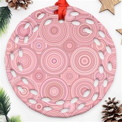 Pink Retro Texture With Circles, Retro Circles Background, Ornament (round Filigree)