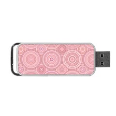 Pink Retro Texture With Circles, Retro Circles Background, Portable Usb Flash (one Side) by kyorashop23