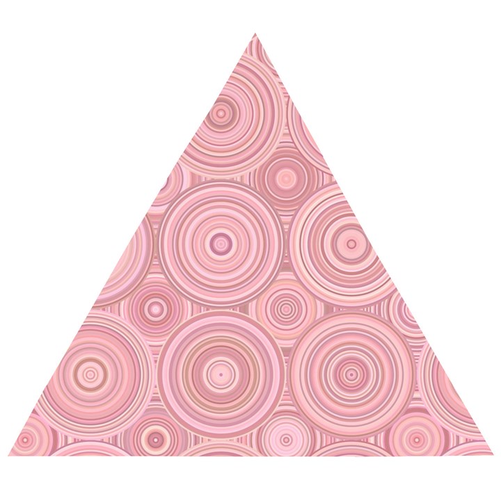 Pink Retro Texture With Circles, Retro Circles Background, Wooden Puzzle Triangle