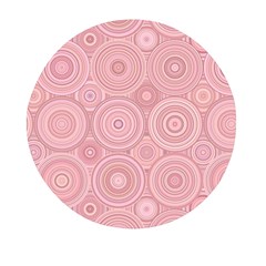 Pink Retro Texture With Circles, Retro Circles Background, Mini Round Pill Box by kyorashop23