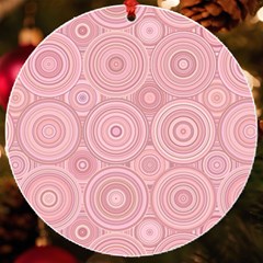 Pink Retro Texture With Circles, Retro Circles Background, Uv Print Acrylic Ornament Round by kyorashop23