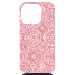 Pink Retro Texture With Circles, Retro Circles Background, Iphone 14 Pro Black Uv Print Case by kyorashop23