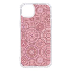 Pink Retro Texture With Circles, Retro Circles Background, Iphone 14 Plus Tpu Uv Print Case by kyorashop23