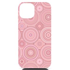 Pink Retro Texture With Circles, Retro Circles Background, Iphone 14 Black Uv Print Case by kyorashop23