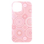 Pink Retro Texture With Circles, Retro Circles Background, iPhone 15 Black UV Print PC Hardshell Case Front