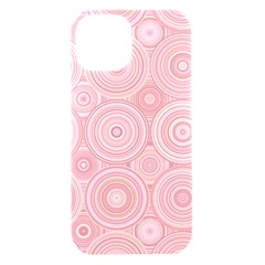 Pink Retro Texture With Circles, Retro Circles Background, Iphone 15 Black Uv Print Pc Hardshell Case