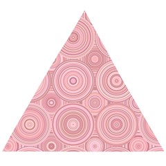 Pink Retro Texture With Circles, Retro Circles Background, Wooden Puzzle Triangle by kyorashop23