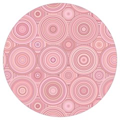 Pink Retro Texture With Circles, Retro Circles Background, Round Trivet by kyorashop23