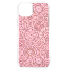 Pink Retro Texture With Circles, Retro Circles Background, Iphone 15 Tpu Uv Print Case by kyorashop23