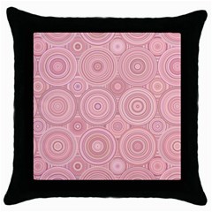 Pink Retro Texture With Circles, Retro Circles Background, Throw Pillow Case (black)